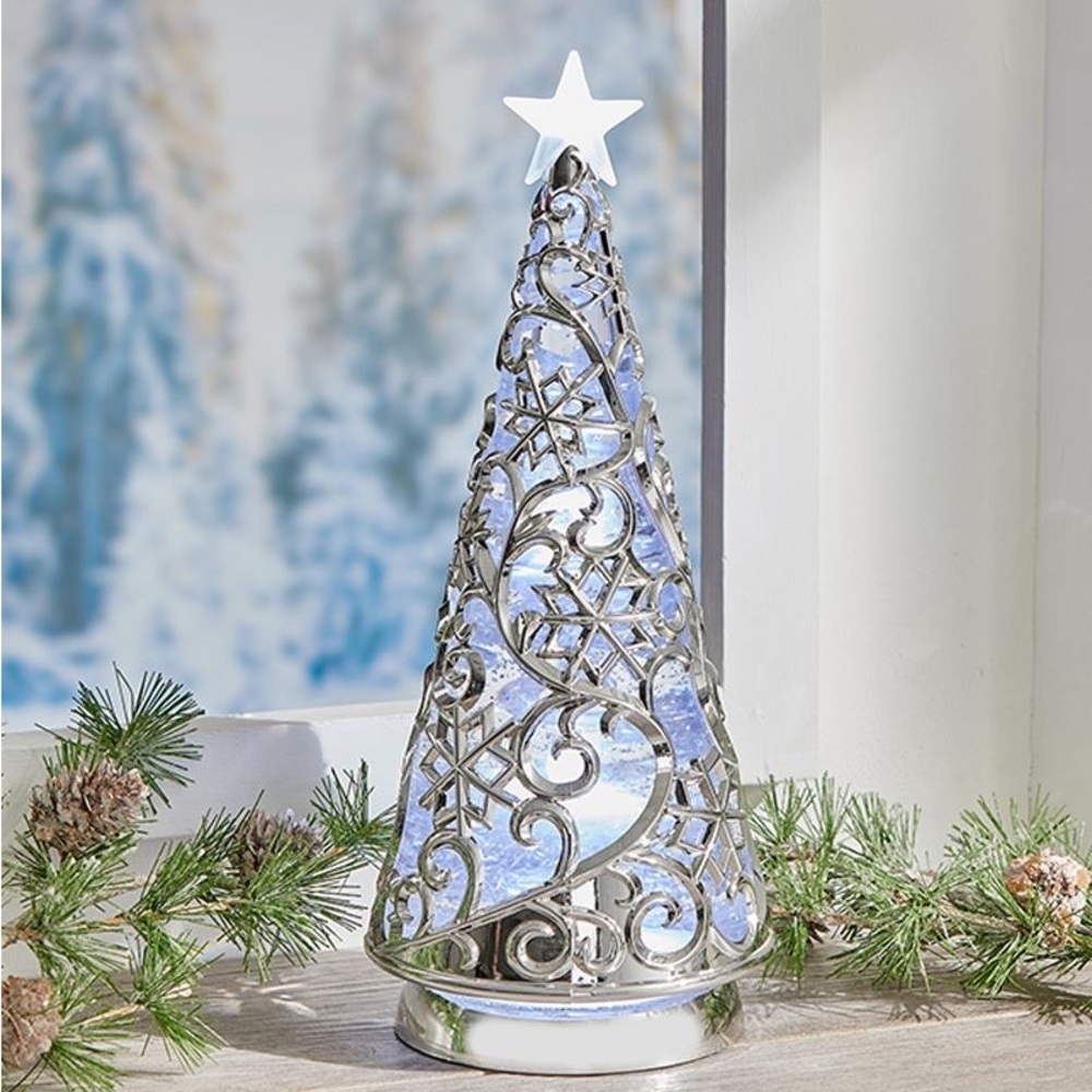 Elegant Silver Holiday Tree with Star Topper